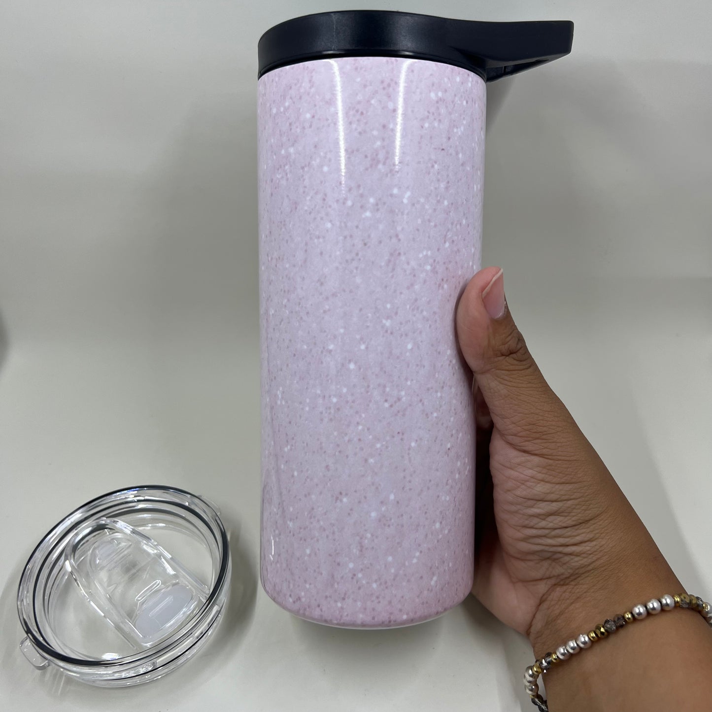 Pink Glitter Tumbler