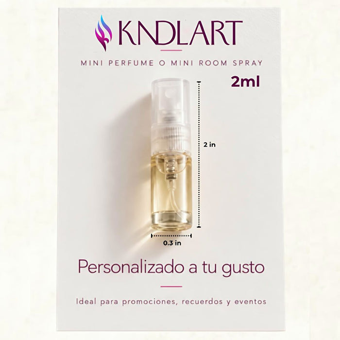 Mini perfume o mini room spray de 2 ml personalizado