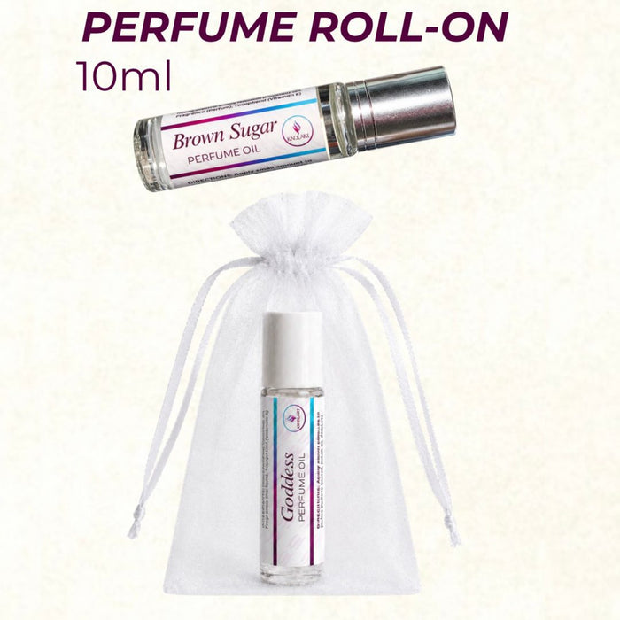 Perfume en aceite roll-on de 10 ml con bolsita de organza